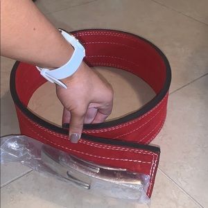 Flexz leather weight lifting belt with lever